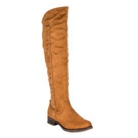 Super Me Bottines en daim à talons plats brun 2