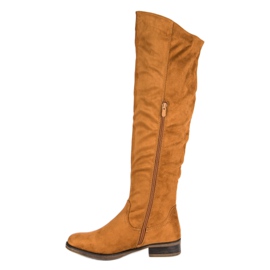 Super Me Bottines en daim à talons plats brun 3