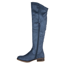 Super Me Bottines en daim à talons plats bleu 2