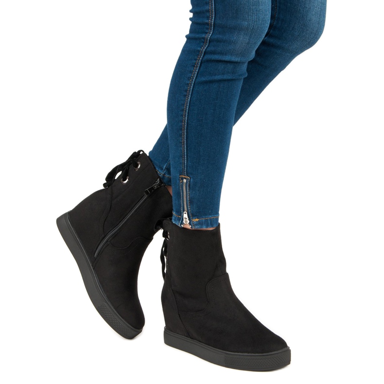 Bestelle Bottines compensées bordeaux noir 2