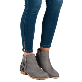 Kayla Bottines bohème en daim gris 1