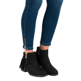 Kayla Bottines bohème en daim le noir 1