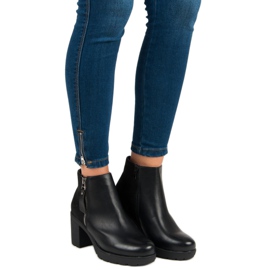 Anesia Paris Bottines noires sur le poteau le noir 1