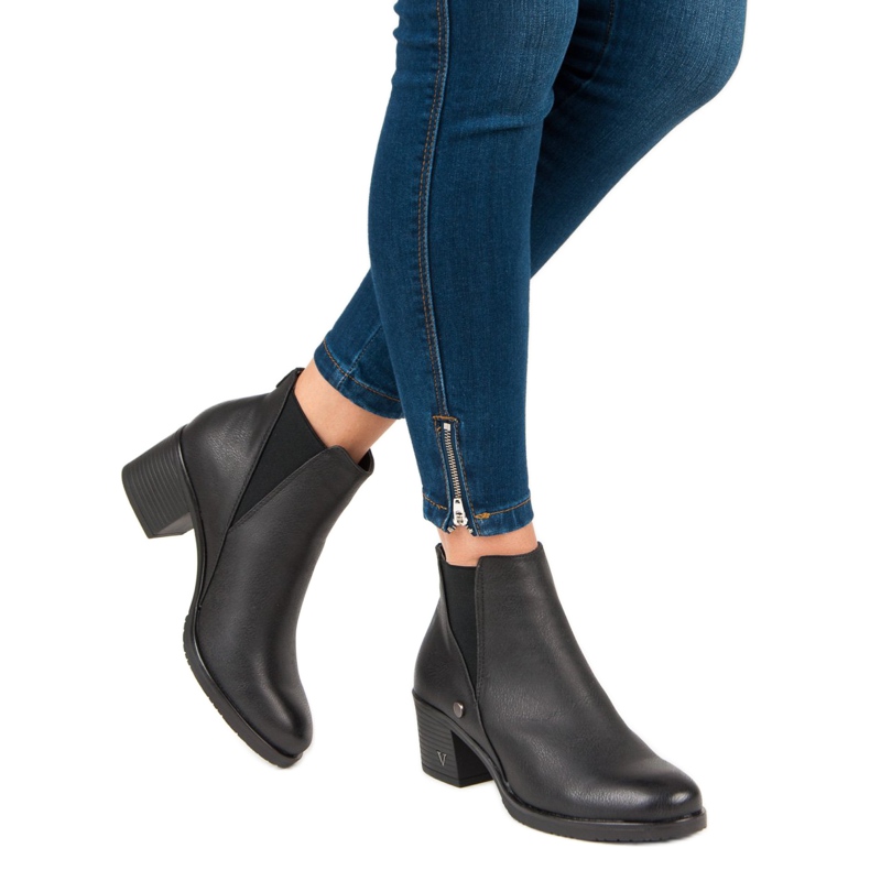 Bottines Chelsea Bottines à Talon VINCEZA noir 2