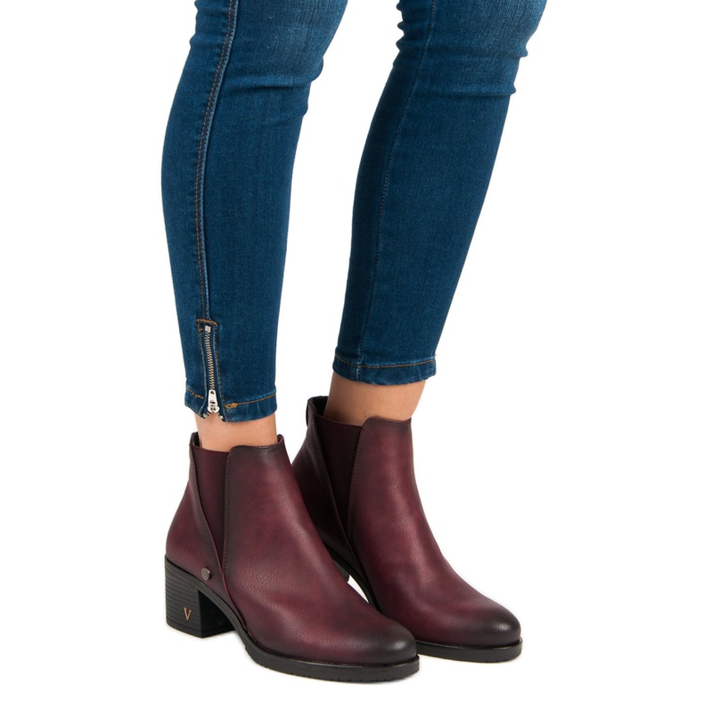 Bottines Chelsea Bottines à Talon VINCEZA rouge 1 Bottines Chelsea Bottines à Talon VINCEZA rouge 1
