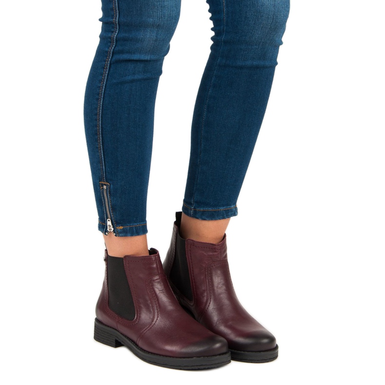 Bottines chelsea bordeaux VINCEZA rouge 1