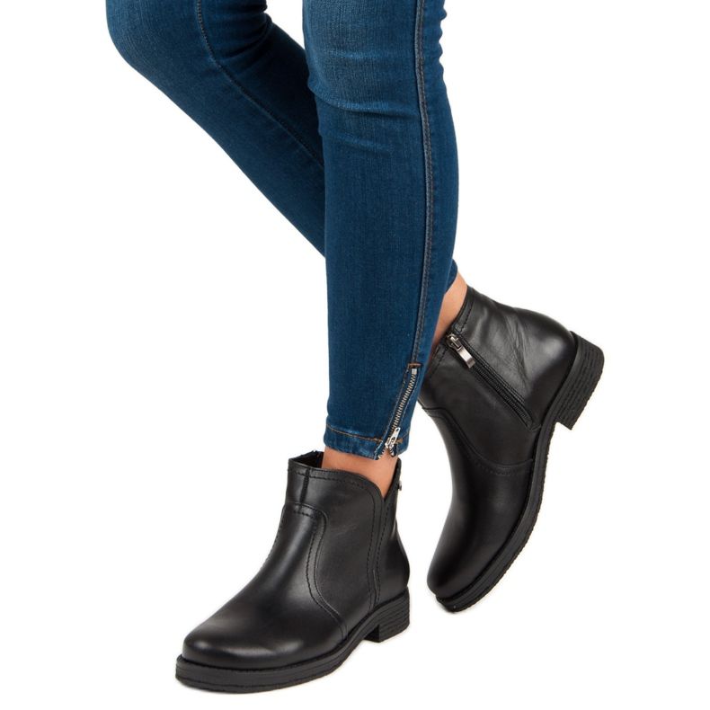 Bottes basses sur la fermeture éclair VINCEZA le noir 2 Bottes basses sur la fermeture éclair VINCEZA le noir 2