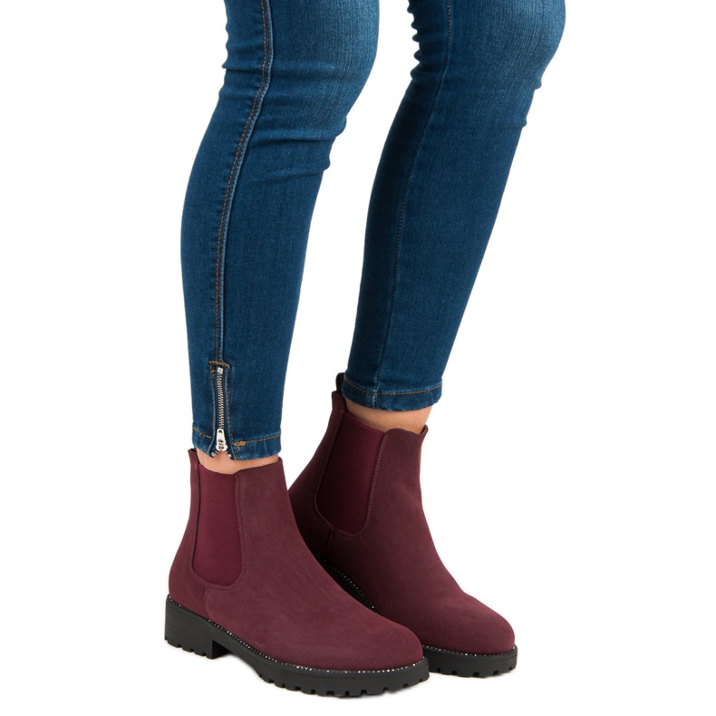 Seastar Bottes Jodhpur décontractées noir rouge 1