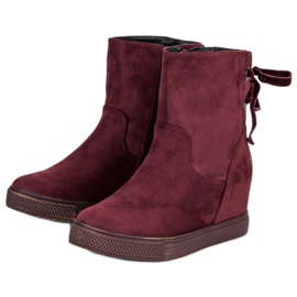 Bestelle Bottines compensées bordeaux multicolore rouge 4