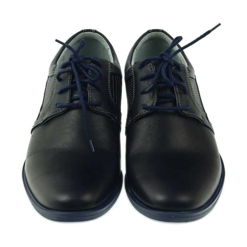 Riko Chaussures en cuir bleu marine masculin 819 3