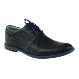 Riko Chaussures en cuir bleu marine masculin 819 1