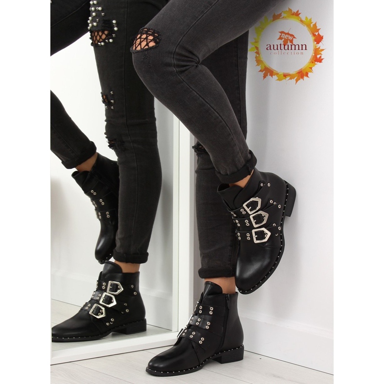 Bottes noires avec boucles K-9902 noir le noir 1