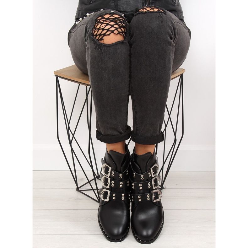 Bottes noires avec boucles K-9902 noir le noir 2