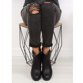 Noir HY-54 Bottines noires à semelles épaisses 1