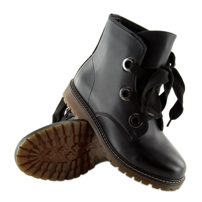 Bottines noires à lacets PF276 Noir le noir 2
