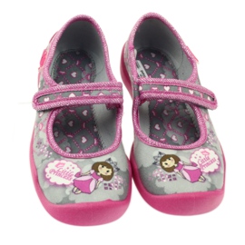 Chaussons velcro Befado 114x305 gris rose 3