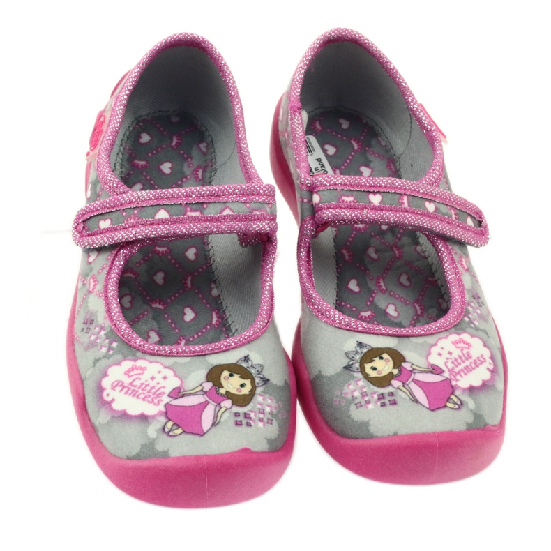 Chaussons velcro Befado 114x305 gris rose 3