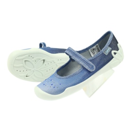Chaussons filles paillettes Befado 114y316 bleu gris bleu marin 5