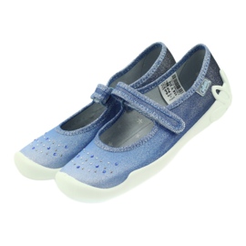 Chaussons filles paillettes Befado 114y316 bleu gris bleu marine 4