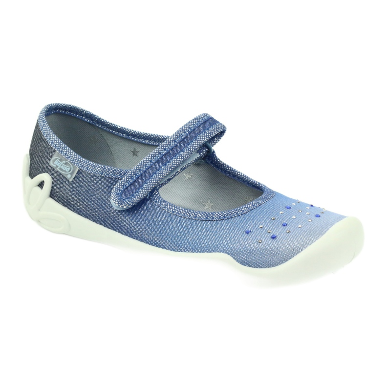 Chaussons filles paillettes Befado 114y316 bleu gris bleu marin 2