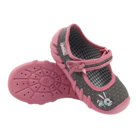 Chaussons lapin Befado 109p168 gris rose 3