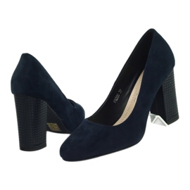 Sergio Leone Escarpins en daim bleu marine PB200 5