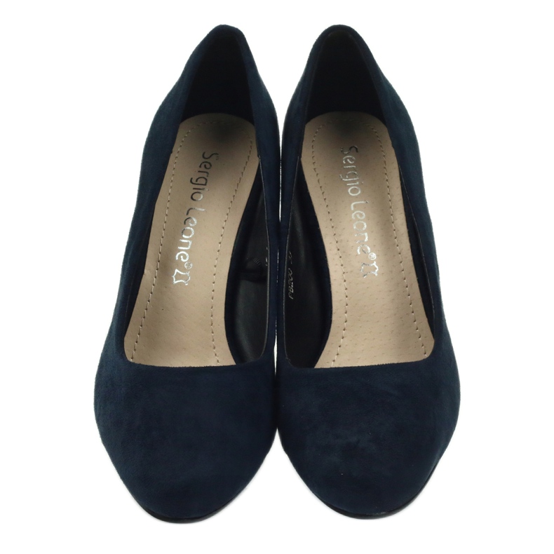 Sergio Leone Escarpins en daim bleu marine PB200 3