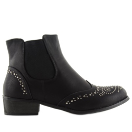 Bottines Chelsea noires à clous noir ka16-160sl Noir 2