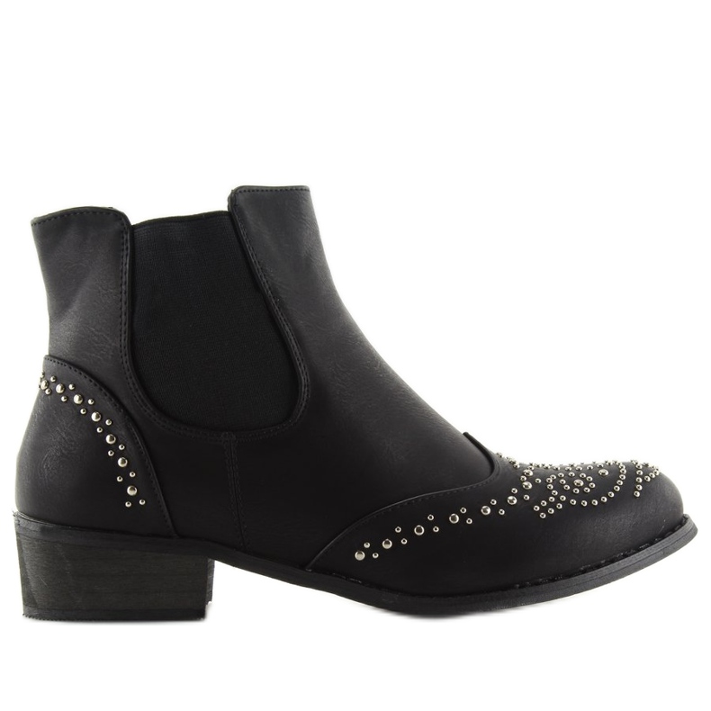 Bottines Chelsea noires à clous noir ka16-160sl Noir 2