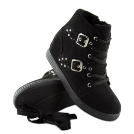 Bottes noires sur talon compensé caché 7-X8029A Noir le noir 7