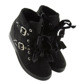 Bottes noires sur talon compensé caché 7-X8029A Noir le noir 4