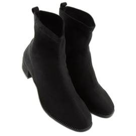 Bottines noires à talons bas F184 Noir le noir 5