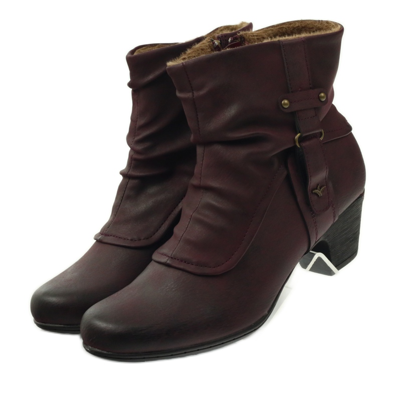 Bottines marron super confortables Aloeloe multicolore rouge 4