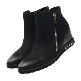 Bottines compensées noires Edeo 3137 le noir 3