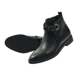Edeo Bottes en cuir noir pour femmes isolées avec Polar 3243 4