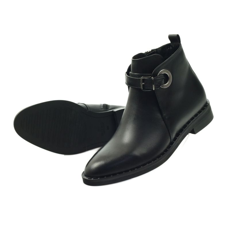 Edeo Bottes en cuir noir pour femmes isolées avec Polar 3243 4