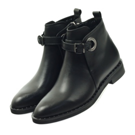 Edeo Bottes en cuir noir pour femmes isolées avec Polar 3243 3