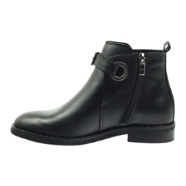 Edeo Bottes en cuir noir pour femmes isolées avec Polar 3243 2
