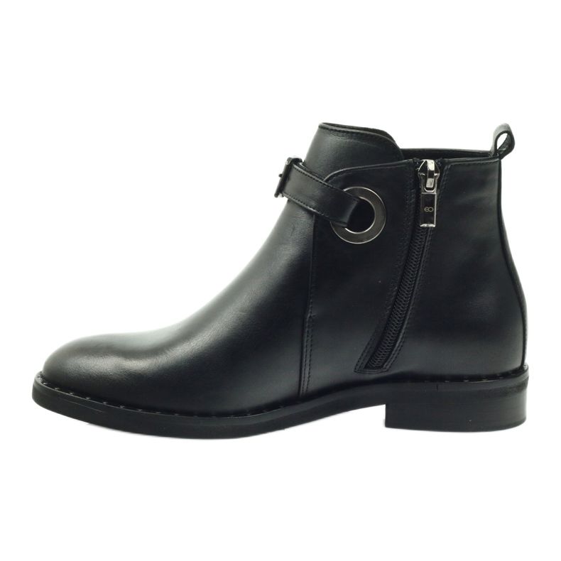 Edeo Bottes en cuir noir pour femmes isolées avec Polar 3243 2