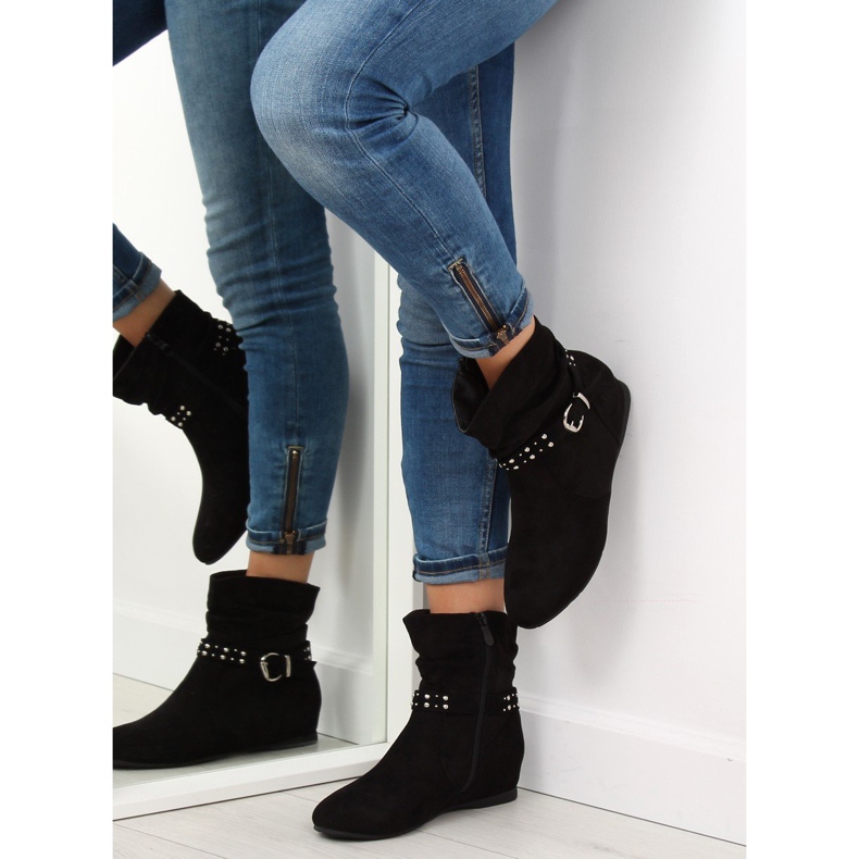 Noir PE103 Ceinture en satin noir avec clous le noir 2