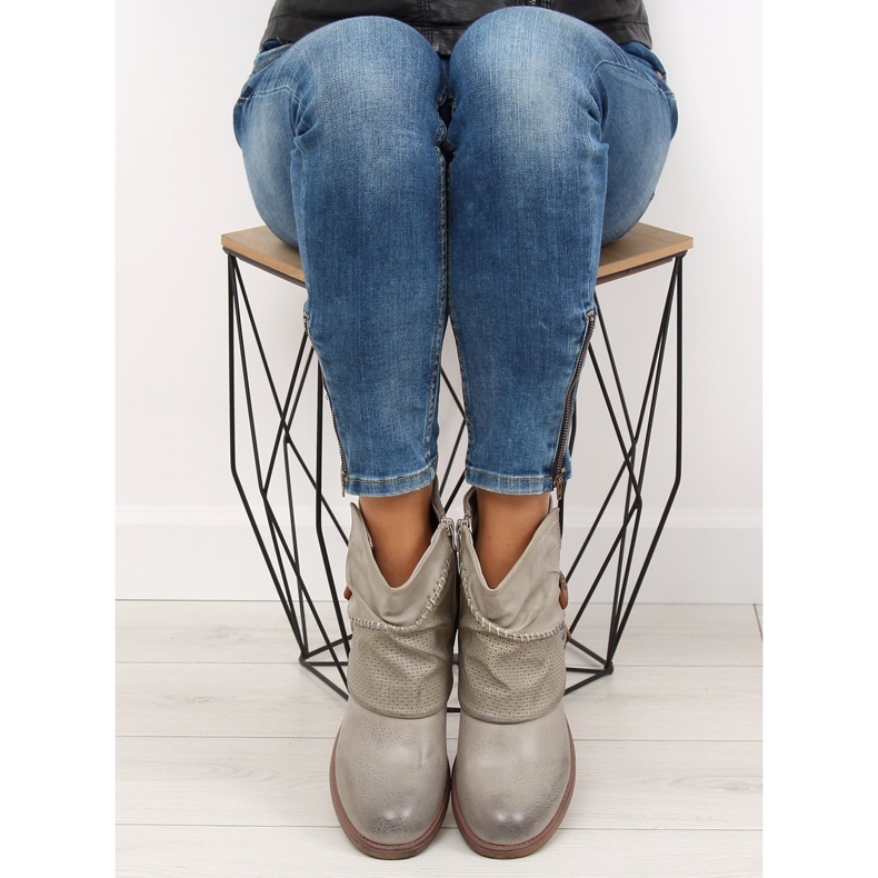 Gris Bottes grises pour femmes 640-PA Gris 1
