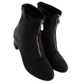Bottes sur un talon stable noir F0Z-01 Noir 5
