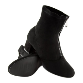 Bottes sur un talon stable noir F0Z-01 Noir 4