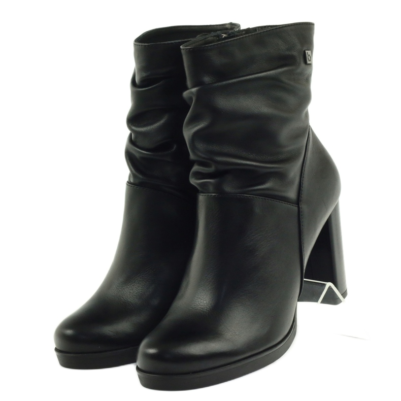 Boots sur poteau froissé Arka 7311 noir le noir 3