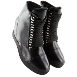 Bottes noires sur un talon compensé caché NC737 Noir le noir 6