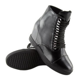 Bottes noires sur un talon compensé caché NC737 Noir le noir 2