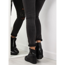 Bottes noires sur un talon compensé caché NC737 Noir le noir 5