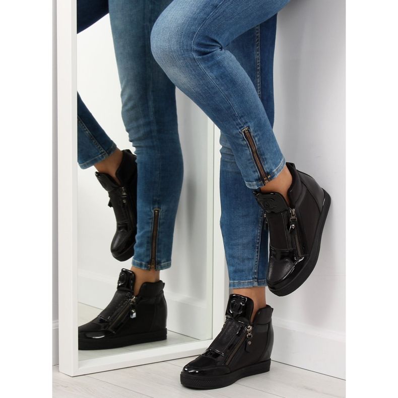 Baskets femme noires R24-6 Noir le noir 2