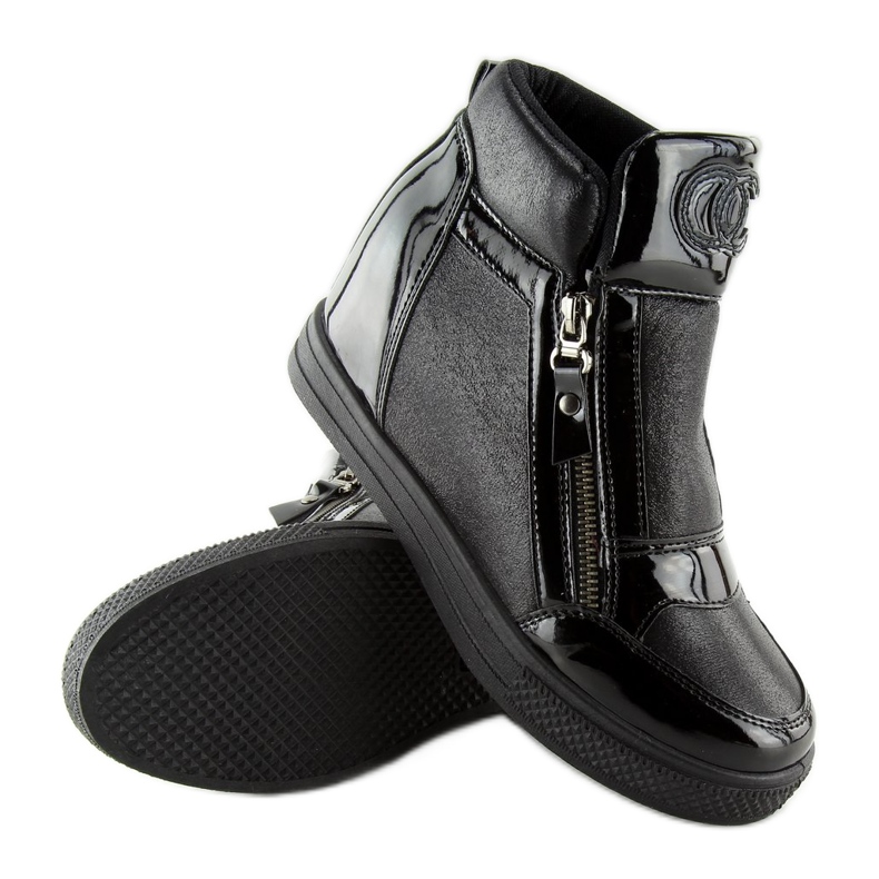 Baskets femme noires R24-6 Noir le noir 1