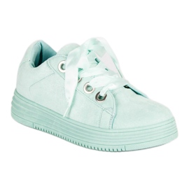 Baskets en daim menthe vert 3